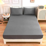 Drap Housse Matelas Uni Confort Linge de Lit  Gris Clair