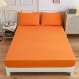 Drap Housse Matelas Uni Confort Linge de Lit Orange