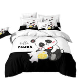 Housse de Couette et Deux Taies Panda Aimable 140cm