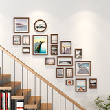 Lot de 18 Cadres Photos Ethnique Paysage Bois Café Créatif Escalier