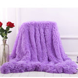 Plaid Imitation Fourrure 600 g/m²  Violet Très Chaud Couverture Canapé-maisonfans.com