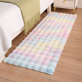 Tapis Shaggy Hautes Mèches Imitation Poil Lapin Tie-dye Couleur